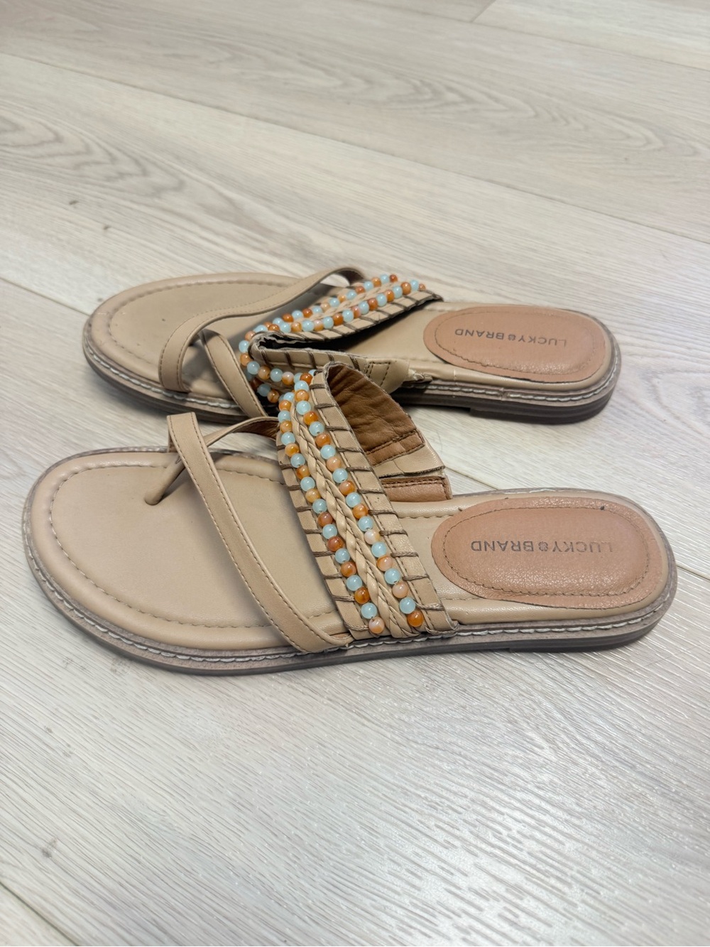 Lucky Brand Kekay Sandstorm Santa Fe toe ring sandals size 8.5 - Picture 3 of 7